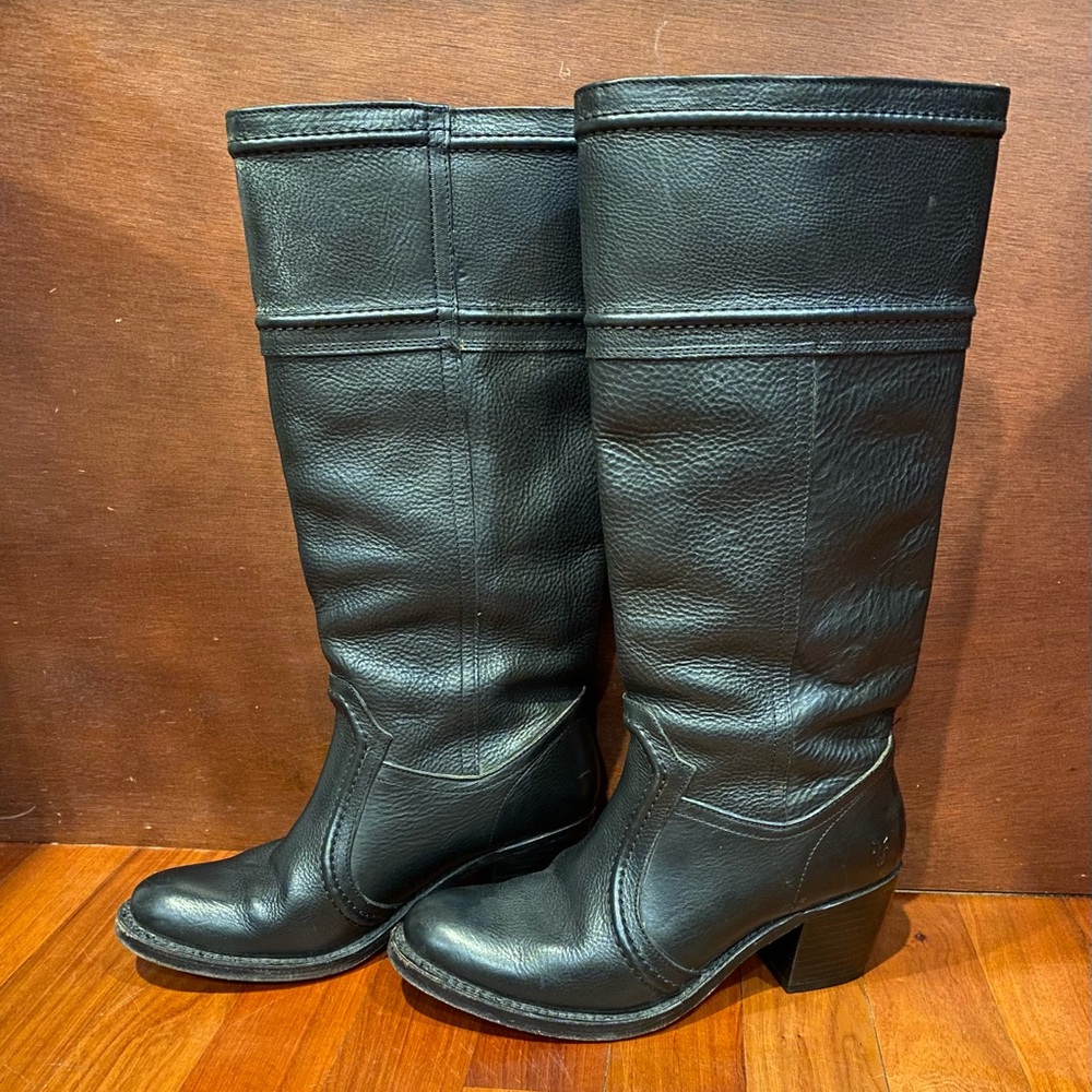 Frye 7.5 Black Jane 14L tall riding boots